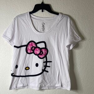 Hello Kitty White Tee with Pink Accents